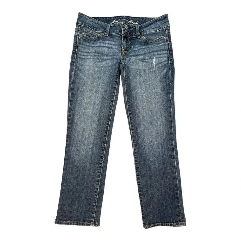 American Eagle Women’s Size 4 Regular Stretch Distressed Artist Jeans